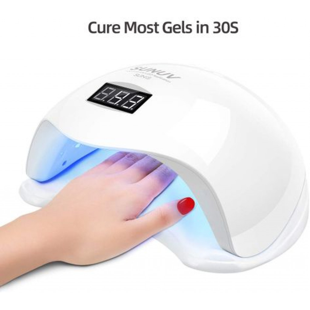 Professional LED Nail Polish Dryer Lamp Gel Machine For Manicure & Pedicure With Sensor – White Feet Hands & Nails Care TilyExpress