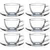 6 Pieces Of Glass Tea Coffee Cups Mugs And 6 Saucers -Colourless Cup Mug & Saucer Sets TilyExpress