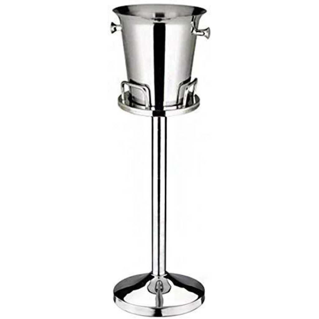 Stainless steel Champagne ,Wine Ice Bucket Stand Holder -Silver