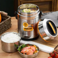 Steel Food Flask,Lunch Box 2.6 Litres Container - Silver