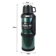 3L Stainless Steel Thermos Bottle Travel Water Kettle Vacuum Flask, Silver Vacuum Flask