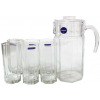 Luminarc 6 Pieces Of Juice Glasses Cups And 1 Jar Water Set -Colorless Glassware & Drinkware TilyExpress