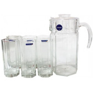 Luminarc 6 Pieces Of Juice Glasses Cups And 1 Jar Water Set -Colorless Glassware & Drinkware