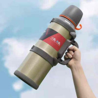 3L Stainless Steel Thermos Bottle Travel Water Kettle Vacuum Flask, Gold