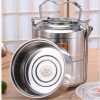 Stainless Steel 16 CM Air Tight 2 Layers Food Container Carrier Lunch Box -Silver