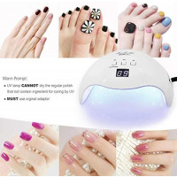 Professional LED Nail Polish Dryer Lamp Gel Machine For Manicure & Pedicure With Sensor - White