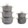 Life Smile 10 Pieces Of Granite Non-stick Enamel Serving/Saucepans/Cookware- Multi-colour