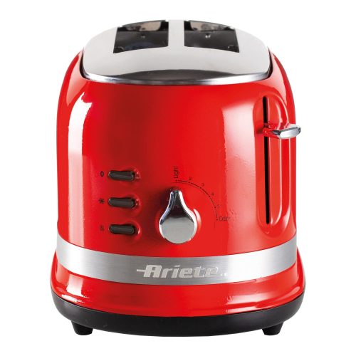 Ariete 0149R Moderna 2 Slice Toaster, Defrost, Heating & Cooking Function, Red, Stainless Steel