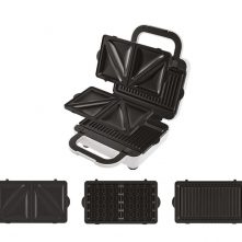 Kenwood 3-in-1 Waffle Sandwich Maker SMP84 – Black/White Sandwich Makers & Panini Presses TilyExpress