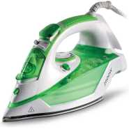 Kenwood Steam Iron 2600W with Ceramic Soleplate, Anti-Drip, Anti-Calc, Self Clean, Continuous Steam, Steam Burst, Spray Function STP70 - White/Green