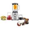 KENWOOD Glass Blender 800W Smoothie Blender Cum Smoothie Maker 1.5L with Glass Grinder Mill, Meat Grinder/Chopper Mill, Ice Crush Function BLP44 - Silver