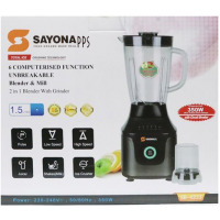 Sayona SB-4233 6 Computerized Unbreakable Jar Blender & Mill With Grinder - Black