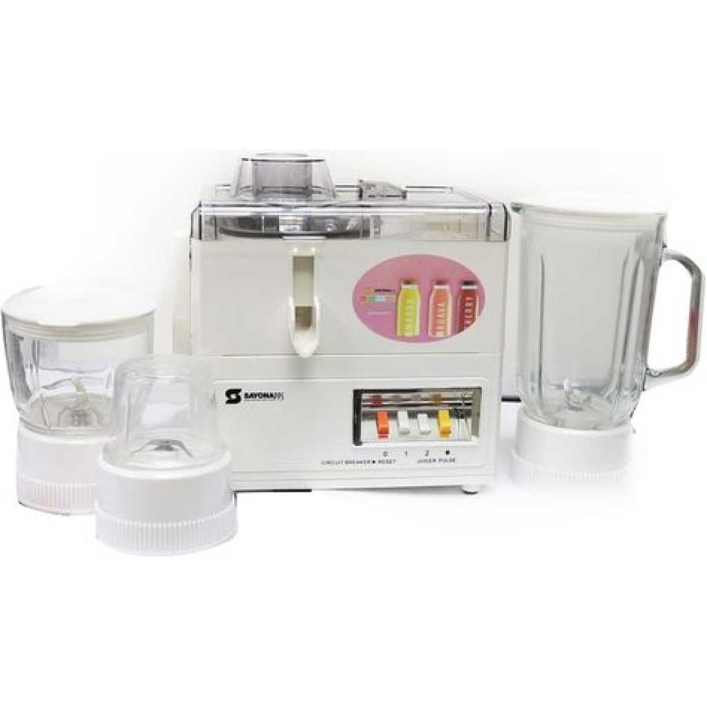 Sayona SFP 4399 4 in 1 Food Processor (Juicer, Grinder, Blender, Meat Chopper) - White