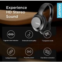 Lenovo Hd100 Wireless Over-Ear Headphone - Black