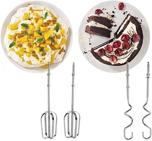 Kenwood Hand Mixer (Electric Whisk) 300W with 5 Speeds + Turbo Button, Twin Stainless Steel Kneader and Beater for Mixing, Whipping, Whisking, Kneading HMP20 White Cake Mixers TilyExpress 9