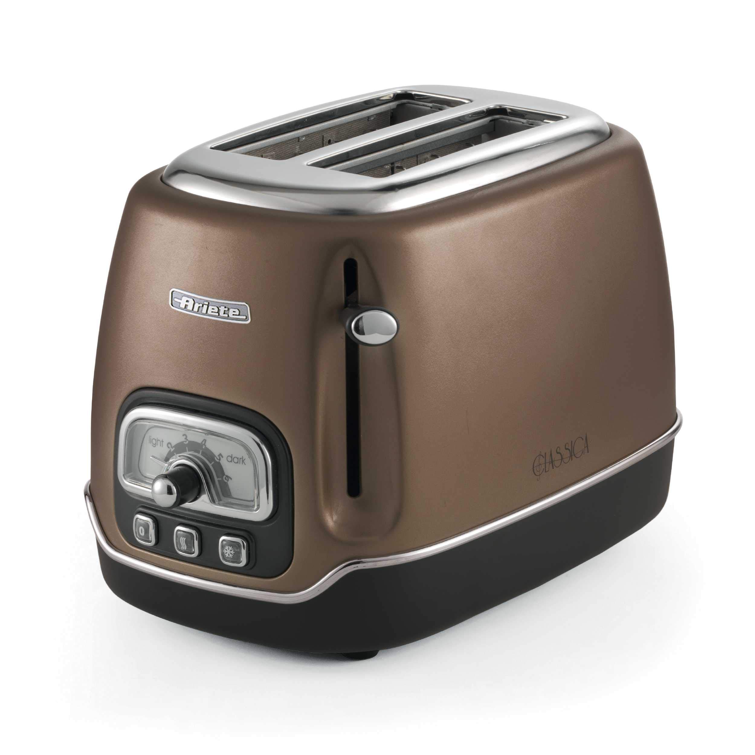 Ariete Vintage Style 2 Slice Toaster With Defrost And Reheat, Beige