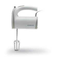 KENWOOD Hand Mixer (Electric Whisk) 300W with 5 Speeds + Turbo Button, Twin Stainless Steel Kneader and Beater for Mixing, Whipping, Whisking, Kneading HMP20 White