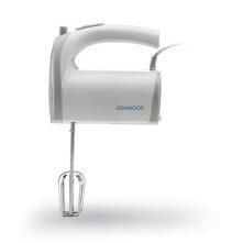 Kenwood Hand Mixer (Electric Whisk) 300W with 5 Speeds + Turbo Button, Twin Stainless Steel Kneader and Beater for Mixing, Whipping, Whisking, Kneading HMP20 White