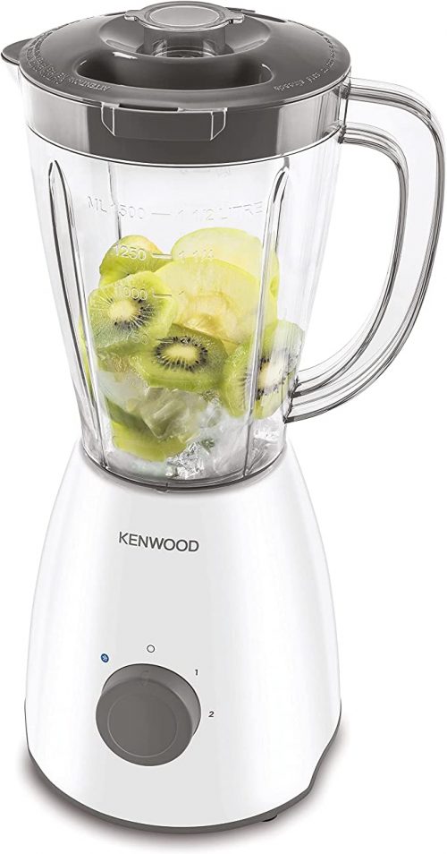 Kenwood Blender 400W Smoothie Blender Cum Smoothie Maker 2L with Grinder Mill, Chopper Mill, Ice Crush Function BLP10GO White