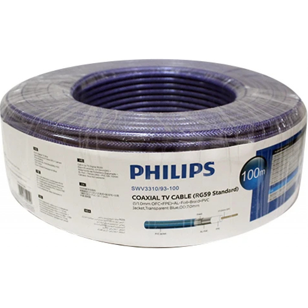 Philips Coxial TV Cable - Blue