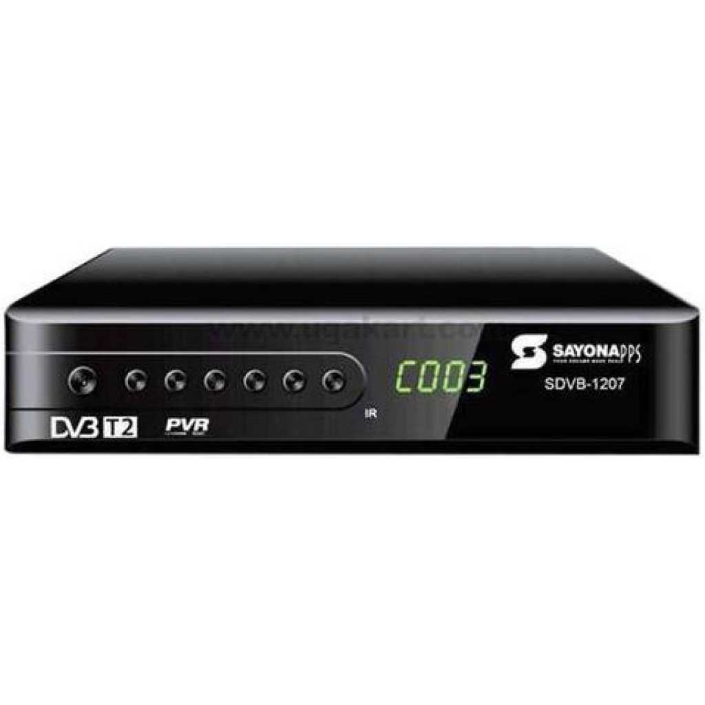 Sayona SDVB-1207 Free To Air Digital Decoder for Kampala Area - Black