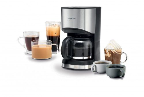 Kenwood Coffee Machine 6 Cup Coffee Maker for Drip Coffee and Americano 900W 40 Min Auto Shut Off, Reusable Filter, Anti Drip Feature, Warming Plate and Easy to Clean CMM05.000BM Black/Silver