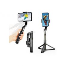 Universal Bluetooth Handheld Gimbal Stabilizer Phone Selfie Stick Holder Adjustable Selfie Stand With tripod-Black Selfie Sticks & Tripods TilyExpress