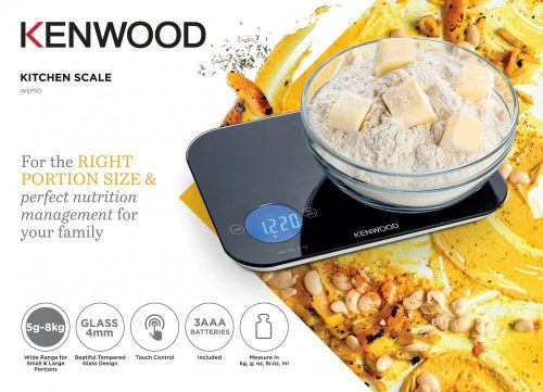 Kenwood 5g - 8 Kg Kitchen Scale with Touch Control | Model No WEP50 - Black