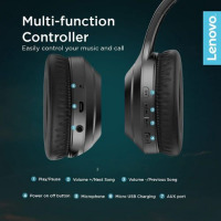 Lenovo Hd100 Wireless Over-Ear Headphone - Black