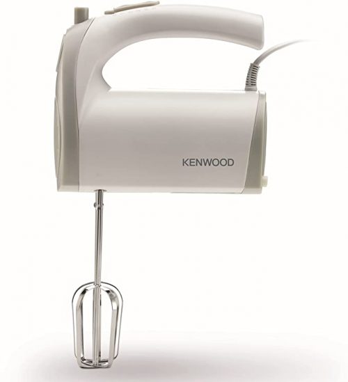 Kenwood Stand Mixer Hand Mixer (Electric Whisk) 300W with 2.4L Rotary Bowl, 5 Speeds + Turbo Button, Twin Stainless Steel Kneader and Beater for Mixing, Whipping, Whisking, Kneading HMP22.000WH White