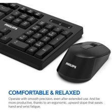 Philips Set Of Wireless Keyboard and Mouse – Black Keyboard & Mouse Combos TilyExpress