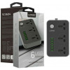 Ldnio Power Extension 3 Sockets + 6 Fast Charging USB Slots - Black