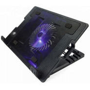 Notebook Laptop Cooling Pad with Stand - Black, Blue Light