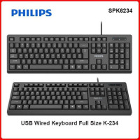 Philips Wired Quiet Keyboard SPK6234 with Number Pad-Black