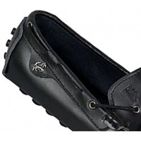 New Men's Lace Up Leather Moccasins Shoes - Black