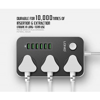Ldnio Power Extension 3 Sockets + 6 Fast Charging USB Slots - Black