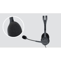 Logitech H111 Stereo Headsets with a Microphone - Black