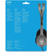 Logitech H110 Stereo Headset – Grey Headphones TilyExpress 7