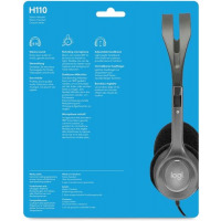 Logitech H110 Stereo Headset – Grey Headphones TilyExpress 3