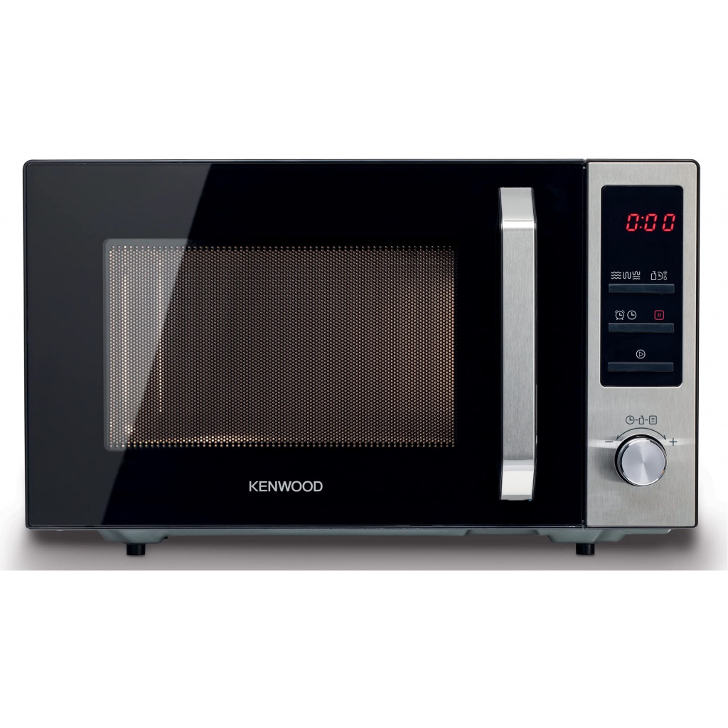 Kenwood 25 Litres Microwave Oven with Grill, Digital Display, 5 Power Levels, Defrost Function, Stainless Steel, Auto Menu, 95 Minutes Timer, Clock Function 800W MWM25BK Black/Silver
