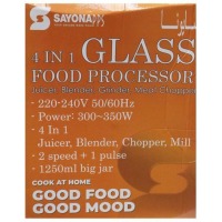 Sayona SFP 4399 4 in 1 Food Processor (Juicer, Grinder, Blender, Meat Chopper) - White