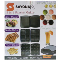 Sayona SGM 4378 Sandwich Maker Snacks Maker - Silver/Black
