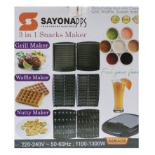 Sayona SGM 4378 Sandwich Maker Snacks Maker – Silver/Black