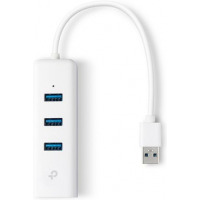 TP-Link 3-Port USB 3.0 Hub & Gigabit Ethernet Adapter - White