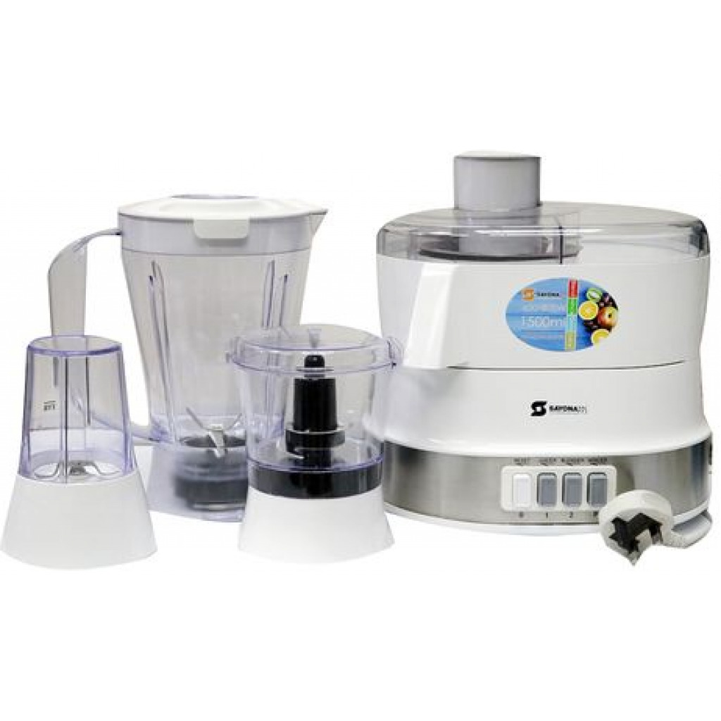 Sayona SFP-4339 Food Processor (Juicer, Blender, Chopper, Grinder) - White