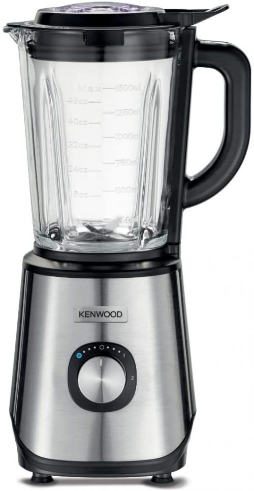 Kenwood Glass Blender 1000W Power Blender Smoothie Blender Cum Smoothie Maker 1.5L with Grinder Mill, Chopper Mill, Ice Crush Function BLM45 - Black/Silver