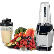 KENWOOD Nutrition Personal Blender 600W Smoothie Blender Cum Smoothie Maker with 700ml & 600ml Tritan Smoothie2Go Bottle and Lid, Ice Crush Function BSP70.180SI Black/Silver Countertop Blenders