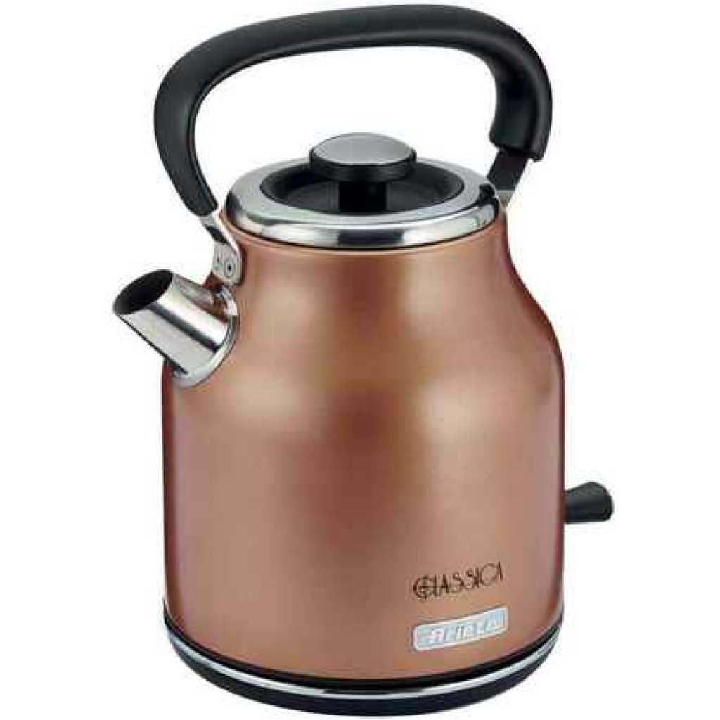 Ariete 2864 Classic Electric Kettle, Refined Design, Auto Shut Off System, Infusions and Herbal Teas Filter, Ergonomic Handle, 2000 W, 1.7 Litres, Copper