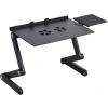 Universal Foldable Laptop Table Stand Adjustable With Mouse Pad Cooling Fan – Black Laptop Stands TilyExpress