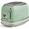 Ariete 0155 Retro Style 2 Slice Toaster, 6 Browning Levels and Removable Crumb Tray, Vintage Design, Green
